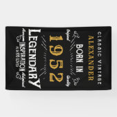 70e verjaardag 1952 Voeg de naam Black Gold Legend Spandoek (Horizontaal)