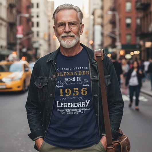 70e verjaardag 1952 Voeg de naam Blue Gold Legenda T-shirt