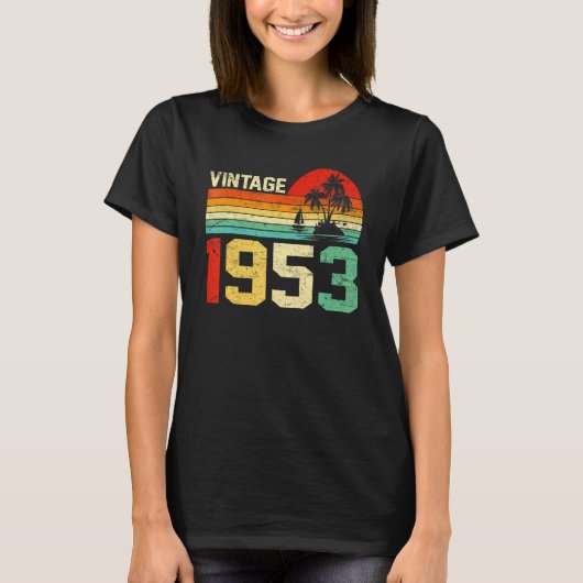 70e verjaardag 1953 Retro Mannen Vrouwen 70 yea T-shirt (Voorkant)