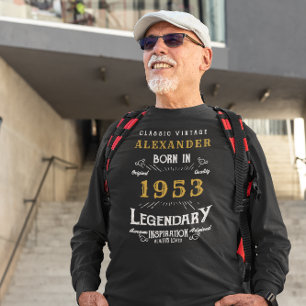 70e verjaardag 1953 Voeg de naam Black Gold Legend T-shirt