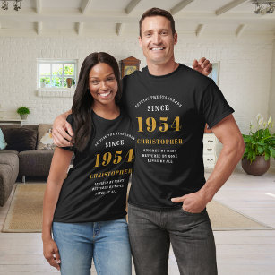 70e verjaardag 1954 Naam toevoegen Black Gold Part T-shirt