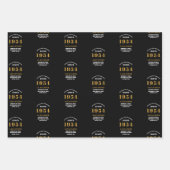 70e verjaardag 1954 Zwart Goud Chique Elegant Inpakpapier Vel (Voorkant)