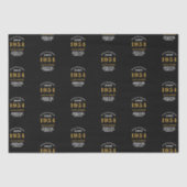 70e verjaardag 1954 Zwart Goud Chique Elegant Tissuepapier (Voorkant)