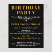 70e verjaardag 1954 zwart goud gepersonaliseerd vo flyer (Achterkant)