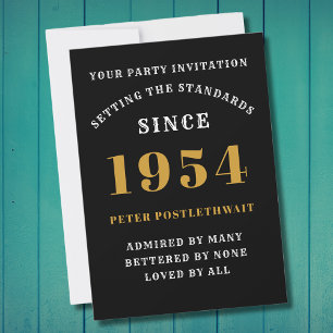 70e verjaardag 1954 zwart goud gepersonaliseerd vo kaart