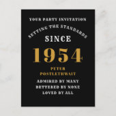 70e verjaardag 1954 Zwarte Goud Uitnodiging (Voorkant)