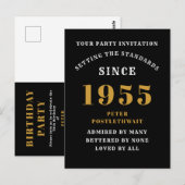 70e verjaardag 1955 Zwart Goud Briefkaart (Voorkant / Achterkant)