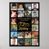 70e verjaardag 20 Foto 70 jaar in de maak Poster (Voorkant)