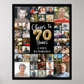 70e verjaardag 39 Photo Collage Hoera voor 70 jaar Poster (Voorkant)