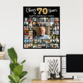 70e verjaardag 45 foto collage hoera voor 70 jaar poster (Thuiskantoor)