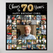 70e verjaardag 45 foto collage hoera voor 70 jaar poster (Voorkant)