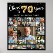 70e verjaardag 45 foto collage Proost op 70 jaar Poster (Voorkant)