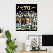 70e verjaardag 45 foto collage Proost op 70 jaar Poster (Thuiskantoor)