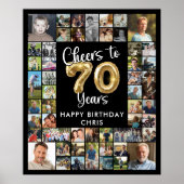 70e verjaardag 51 Photo Collage Hoera voor 70 jaar Poster (Voorkant)