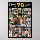 70e verjaardag 55 Photo Collage Hoera voor 70 jaar Poster (Voorkant)