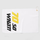 70e Verjaardag 70 dus wat Motivatie Geel Zwart Golfhanddoek (Horizontaal)