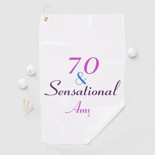 70e verjaardag 70 en sensationele meisje personali golfhanddoek (Insitu)