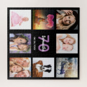 70e verjaardag 70 foto collage zwarte vrouw legpuzzel (Horizontaal)