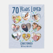 70e verjaardag 70 jaar geliefde hartfotocollage fleece deken (Voorkant)