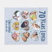 70e verjaardag 70 jaar geliefde hartfotocollage fleece deken (Voorkant (Horizontaal))