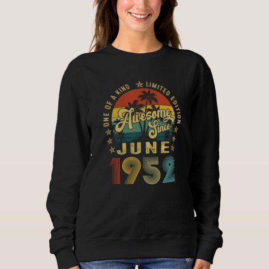 70e verjaardag 70 jaar Geweldige sinds juni 1952 Trui (Voorkant)