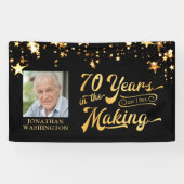 70e verjaardag 70 JAAR IN DE MAAK Gouden Sterren Spandoek (Horizontaal)