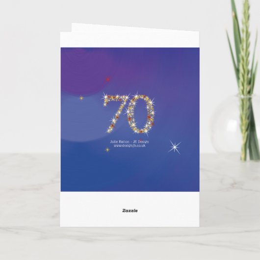 70e verjaardag - 70 jaar in Star-getallen - blauw Kaart (Achterkant)