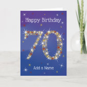 70e verjaardag - 70 jaar in Star-getallen - blauw Kaart (Voorkant)