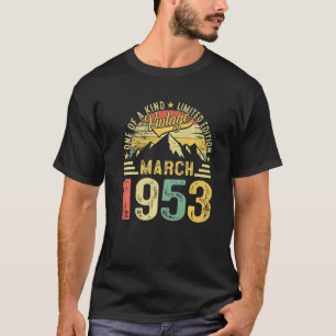 70e verjaardag 70 jaar maart 1953 t-shirt