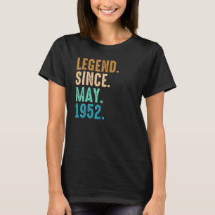 70e verjaardag 70 jaar oude legende sinds mei 1952 t-shirt