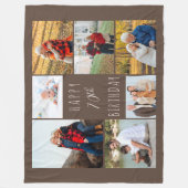 70e verjaardag 7 Foto Collage Brown Fleece Blanket (Voorkant)