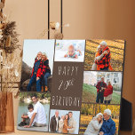 70e verjaardag 7 Foto Collage Warm Brown Fotoplaat<br><div class="desc">Zeg Happy 70th Birthday met een gepersonaliseerde fotoplaque. Het fotomalplaatje is opstelling voor u om 7 van uw favoriete foto's toe te voegen die in een fotocollage rond de verjaardaggroet worden getoond. De formulering luidt "Happy 70th Birthday" in casual typografie. "70ste" is eigenlijk bewerkbaar als je dit voor een andere...</div>