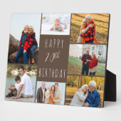 70e verjaardag 7 Foto Collage Warm Brown Fotoplaat (Zijkant)