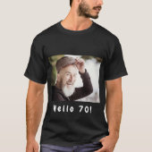 70e verjaardag aangepaste foto hallo 70 jongens ma t-shirt (Voorkant)