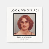 70e verjaardag aangepaste foto-inapkins servet (Voorkant)