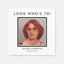 70e verjaardag aangepaste foto-inapkins