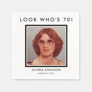 70e verjaardag aangepaste foto-inapkins servet