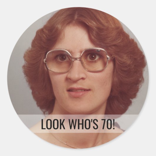70e verjaardag Aangepaste foto-stickers Ronde Sticker (Voorkant)