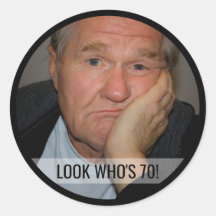 70e verjaardag Aangepaste foto-stickers
