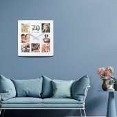 70e verjaardag aangepaste fotocollage familie vierkante klok