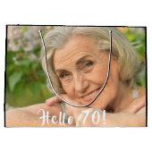 70e verjaardag aangepaste fotomhello 70 vrouw groot cadeauzakje (Achterkant)