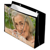 70e verjaardag aangepaste fotomhello 70 vrouw groot cadeauzakje (Voorkant Gekanteld)