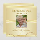 70e verjaardag - Aangepaste fotouitnodigingen Kaart (Voorkant / Achterkant)