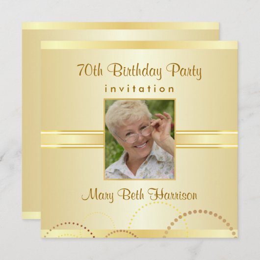 70e verjaardag - Aangepaste fotouitnodigingen Kaart (Voorkant / Achterkant)