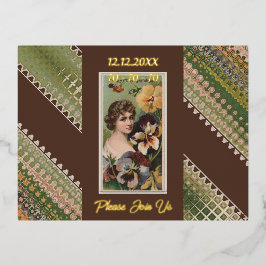 70e verjaardag Aangepaste Uitnodiging Bloemen Beau