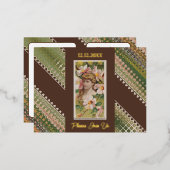 70e verjaardag Aangepaste Uitnodiging Bloemen Beau (Voorkant / Achterkant)