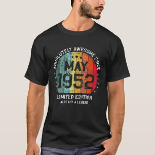 70e verjaardag absoluut Geweldige sinds mei 1952 v T-shirt