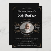 70e verjaardag Aged to Perfection Zwart Goud Class Kaart (Voorkant / Achterkant)