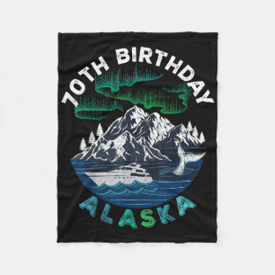 70e verjaardag Alaska Noordelijke Lichten Familie  Fleece Deken