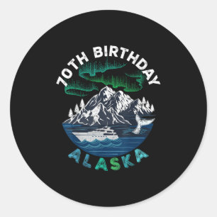 70e verjaardag Alaska Noordlichten Familiecruise S Ronde Sticker